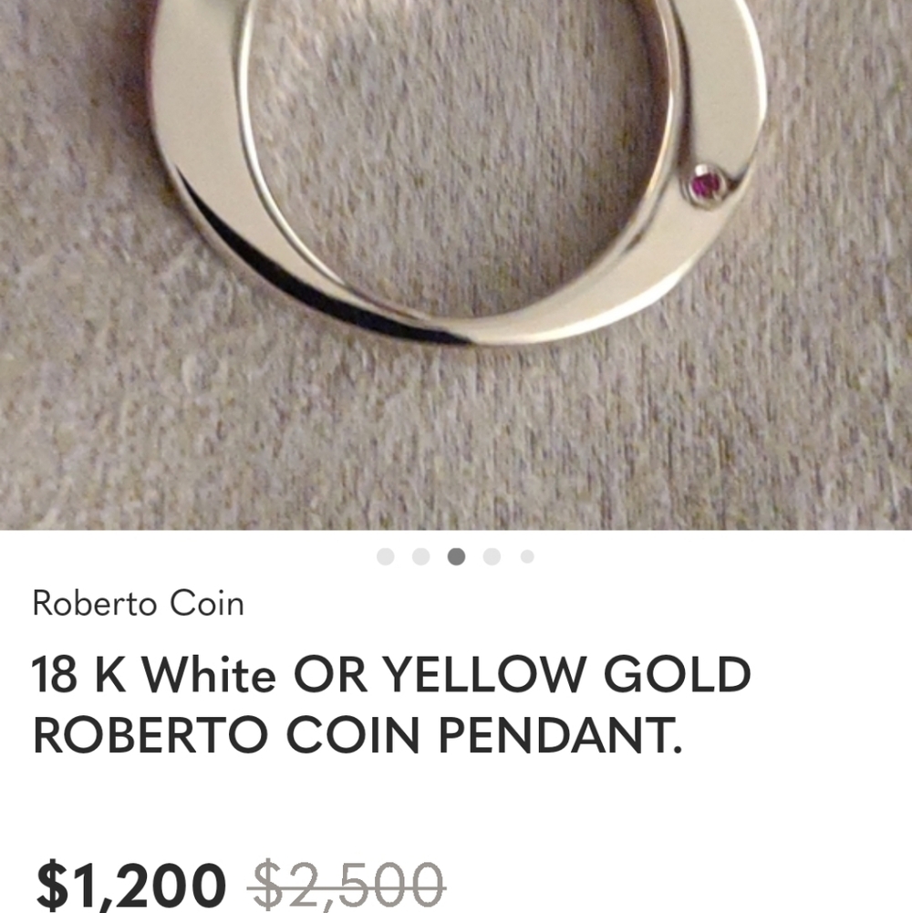 ROBERTO COIN  18K WHITE GOLD Open Circle Pendant Necklace - White/Silver